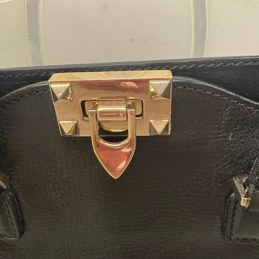 Valentino Garavani Black Tote with Gold Studs - Picture 5 of 12